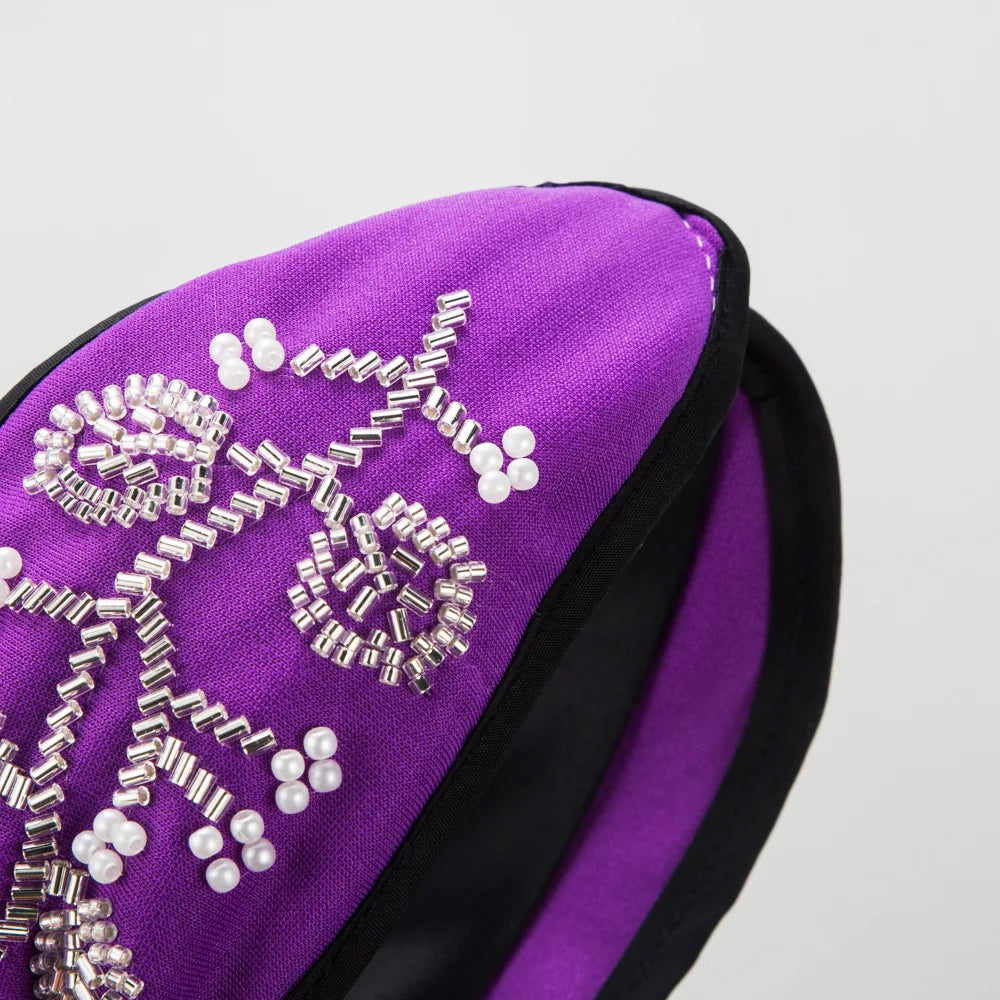 Fashion New Style Wide Brim Knotted Hairband Hand-Stitched Glass Flower Banquet