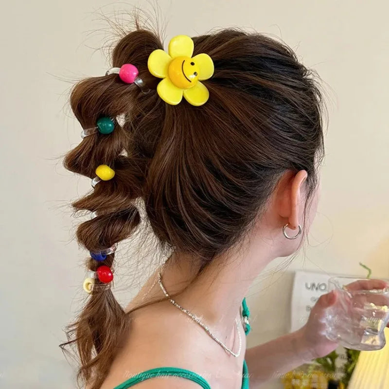 Spring Summer Sweet Hairstring Hair Sunflower Bubble Braid Braiding Artifact Tycho Candy Color Phone Line Hairband Для Волос
