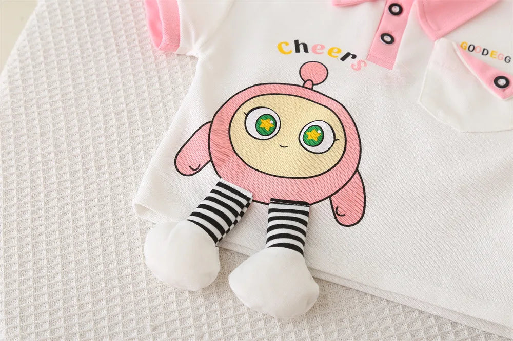 Summer Clothes for Children Baby Girls Cartoon T-Shirt And Shorts 2pcs Set Kids Infant Toddler Fashion Tracksuit