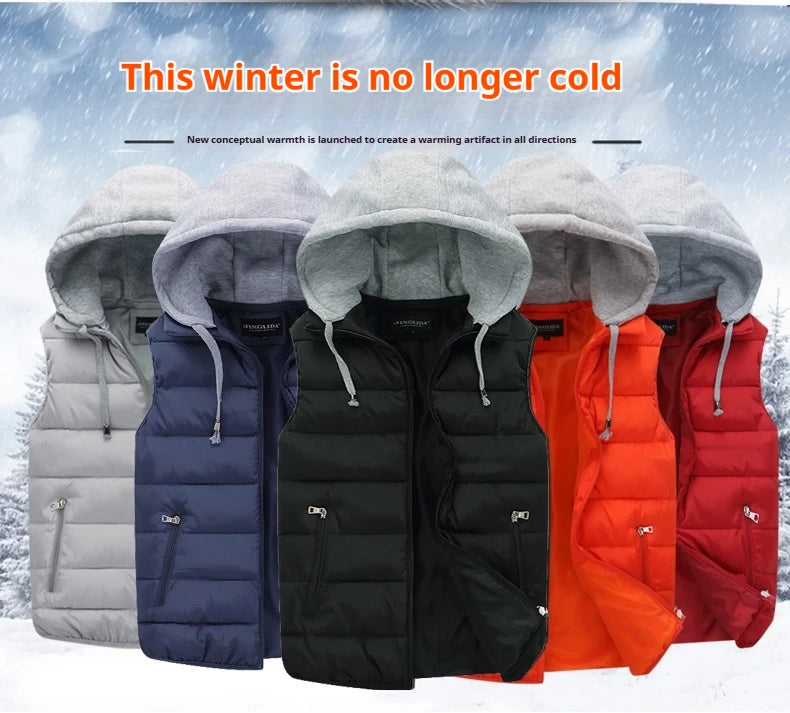 New Autumn and Winter Outerwear Cotton Vests for Men women Korean Version Thickened Couple's Workwear Coat