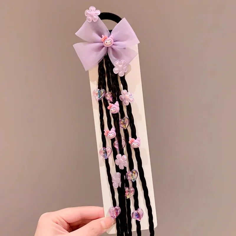 Children's baby cute braid hair tie high ponytail headband hair accessory kawaii gift new style
