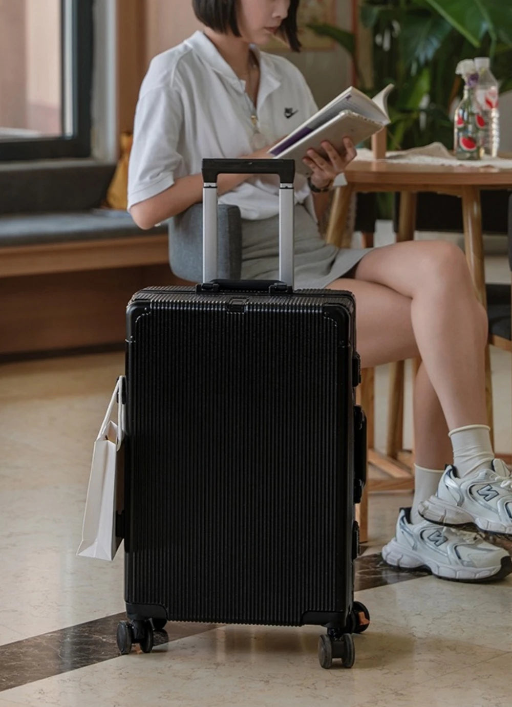 16"/20" Suitcase Carry-on Boarding for Women Travel Trolley Case with Aluminum Frame Password Lock Rolling Luggage 22/24/26/28"