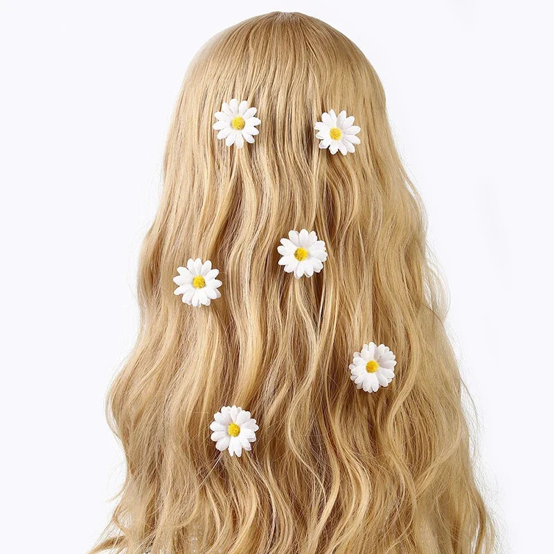 Girl Hair Clips Daisy and Sunflower Designs Mixed Color Polyester Flower  Daily Casual Wear Hairpin