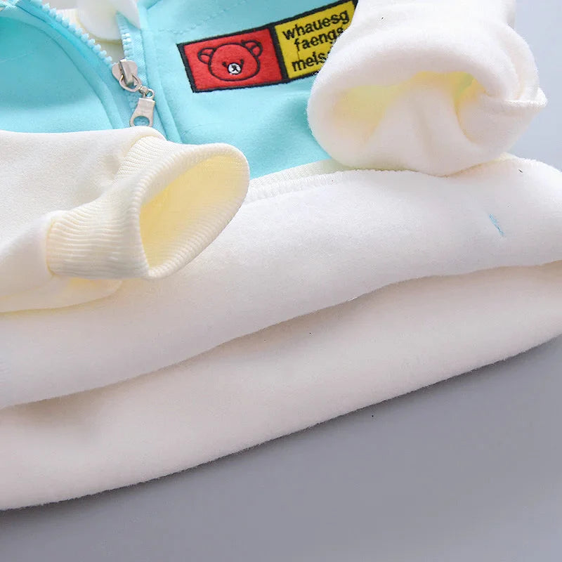 New Autumn Winter  Baby Girl Clothes Children Boys Thickened Hooded Vest T-Shirt Pants 3Pcs/Sets Toddler Costume Kids Tracksuits (Available)