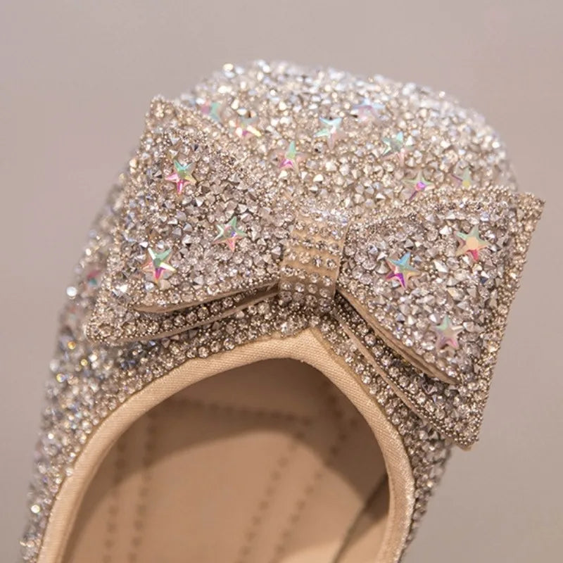 Girls Princess Shoe Soft Sole Ballet Dance Shoes Water Diamond Small Leather Shoes Mary Jane Shoes