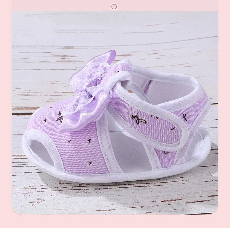 Newborn Infant Baby Girl Princess Bowknot Sandal Sneakers Toddler Soft Crib Walkers Casual Shoes
