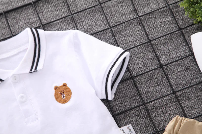 Baby Boy Clothes Summer Children Clothing Polo Shirt Sets Boys Short Toddler Sleeve T-shirt Kids Sports Suit 2pcs Cotton 1-5y (Available)
