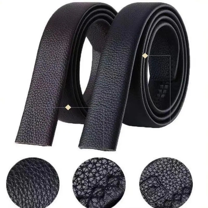 39BD Men Belt No Buckle Leather Belt Without Buckle For Men Waistband Pant Belt Leather Automatic Belt No Buckle Belt