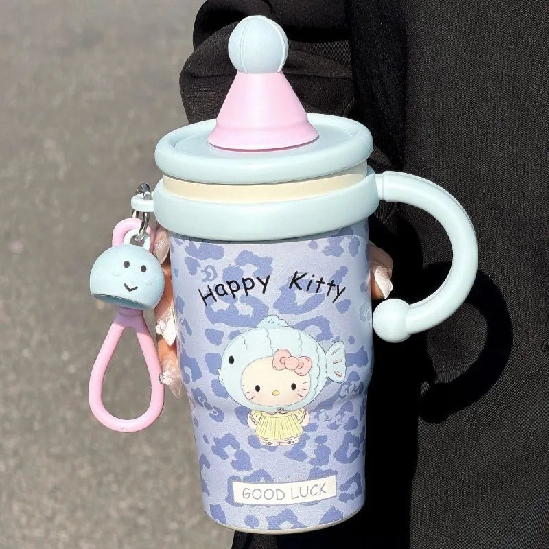 Hello Kitty Stainless Steel Water Bottle Vacuum Insulated Thermal Flask Keep Hot & Cold Kawaii Cartoon Portable for Women Girls