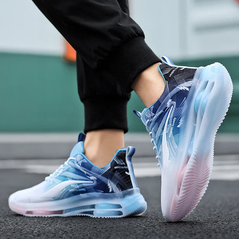 Men's Fashion Basketball Shoes with Air Cushions, Comfortable and Non-Slip, Breathable and Shock-Absorbing, Suitable for Men's Outdoor Activities (Available)