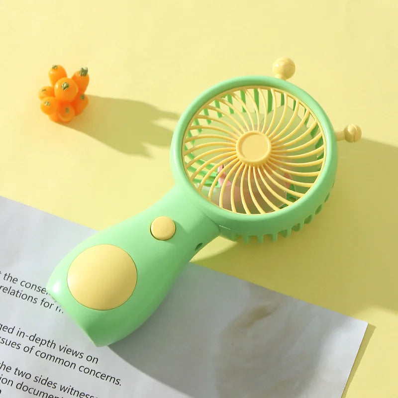 Portable Handheld Fans USB Charging Cartoon Desktop Mini Fan Fisherman Student Summer Outdoor Climbing Fishing Tools Fans