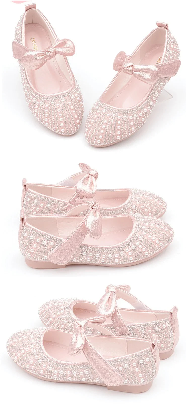 Girls Shoes Striped Bowtie Princess Shoes Kids Leather Shoes Big Girls Flats Children Single Shoes Fasion Soft Sole Toddlers