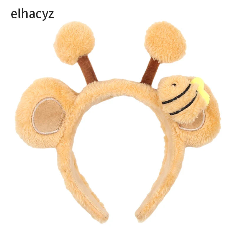 Mickey Mouse Disney Fashion Women Bow Bear Ear Plush Hair Band Cartoon Headband Female Sweet Cute Girls Hairband Hair Accessorie