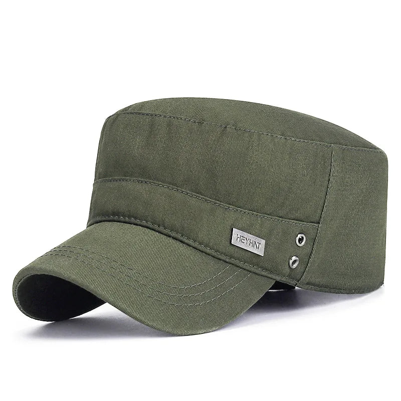 Breathable Cotton Flat Top Baseball Cap for Men Outdoor Casual Women Adjustable Sun Hat (Available)