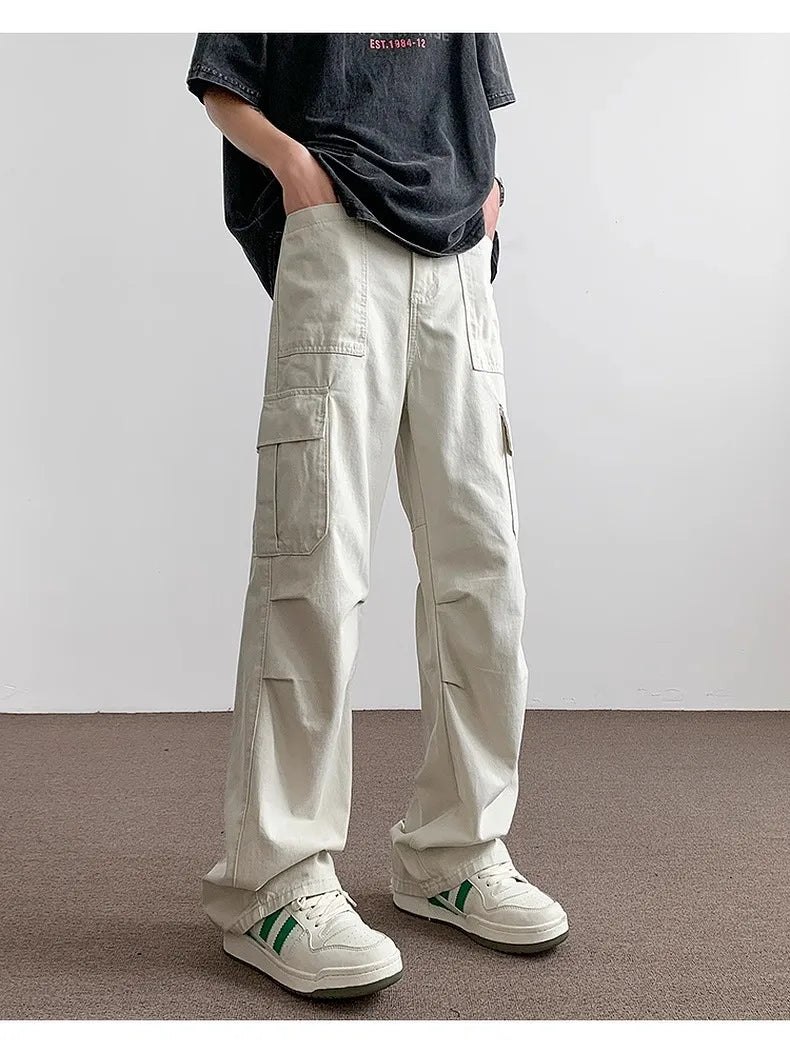 Pants Men's Trendy American Paratrooper Overalls Men's Summer Casual Handsome Outdoor Loose Straight