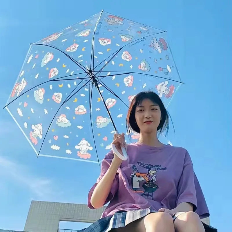 Sanrio Kuromi Folding Umbrella Cinnamoroll Printed Windproof Kawaii Mini Storage Girl Gift Rainy Outing Portable Lightweight Y2K