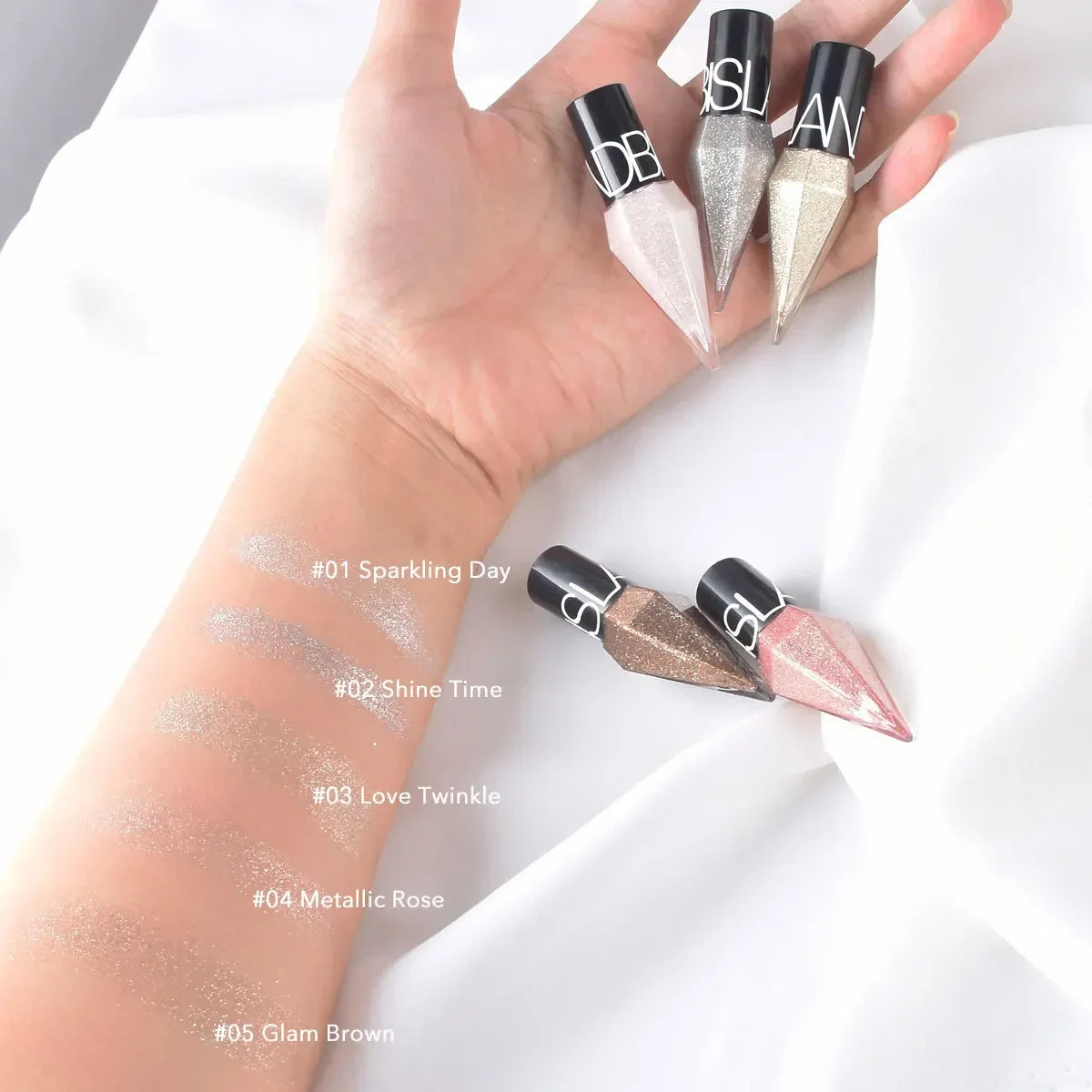 Eye Shadow Pearlescent Diamond Eye Shadow Liquid multicolor Sequins MakeUp Smooth Mini Fine Brush Eyeliner Shine And Head DIY