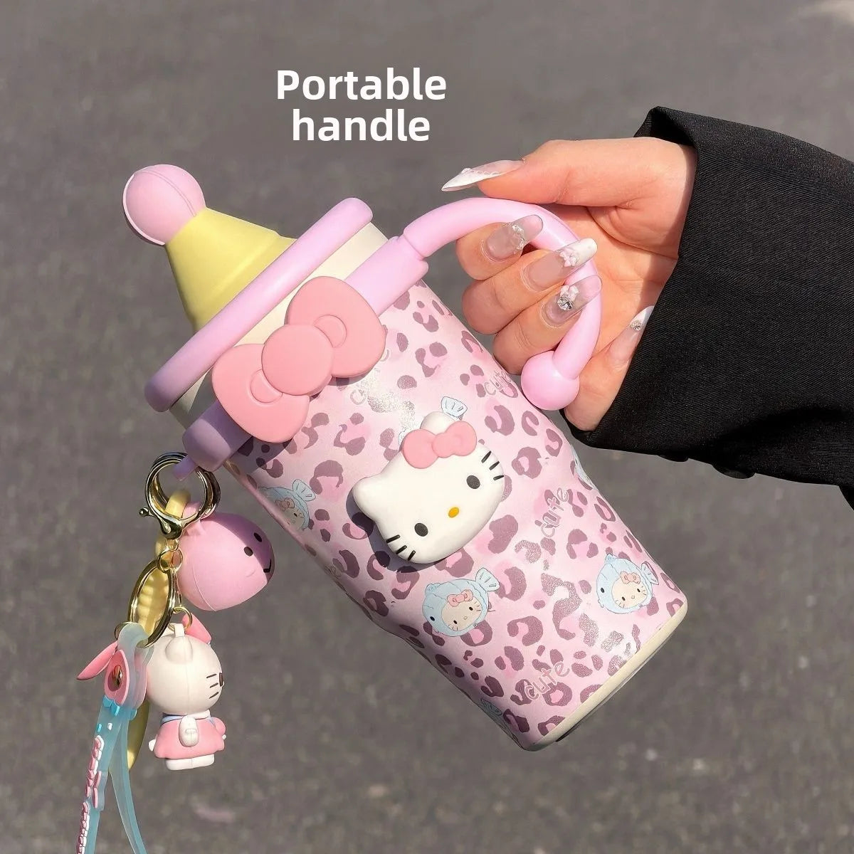 Hello Kitty Stainless Steel Water Bottle Vacuum Insulated Thermal Flask Keep Hot & Cold Kawaii Cartoon Portable for Women Girls