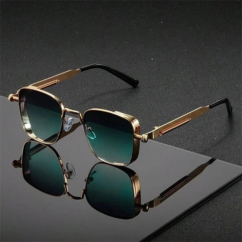 Sun Glasses New Eyeglasses Vintage Steampunk Square Metal Sunglasses Fashionable Versatile Unisex Eyewear Unique Statement Style
