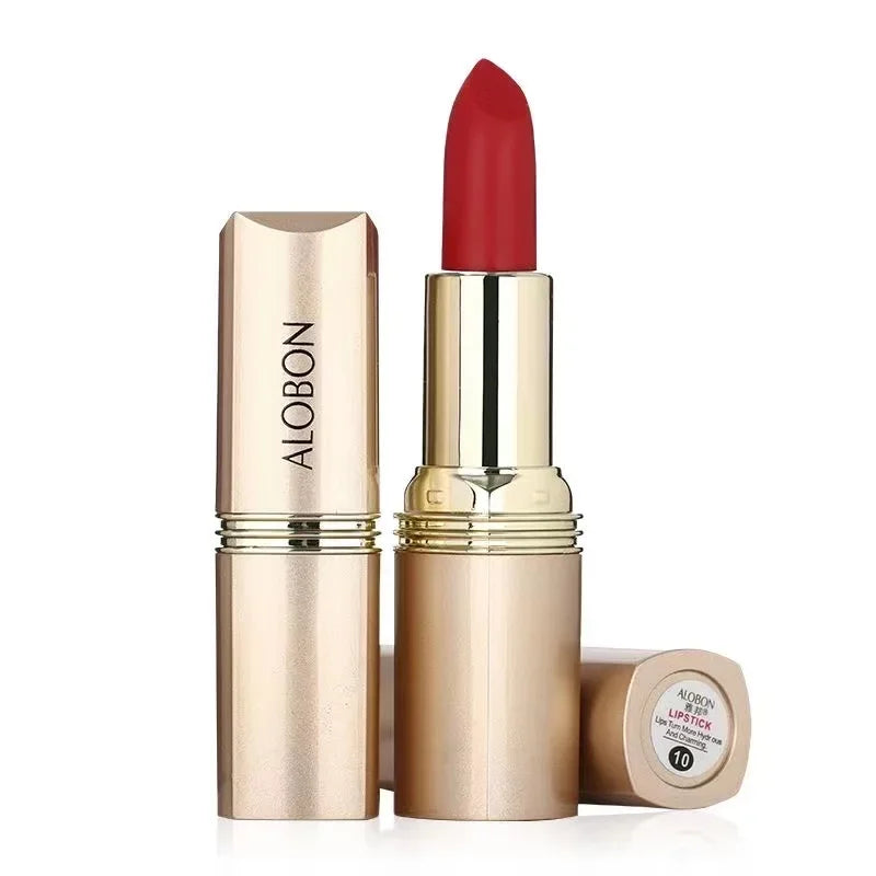 Pink Lipstick Waterproof Matte 24 Hours Long Lasting Non-Stick Cup Red Rose Lip Tint Velvet Cosmetic Women Make Up
