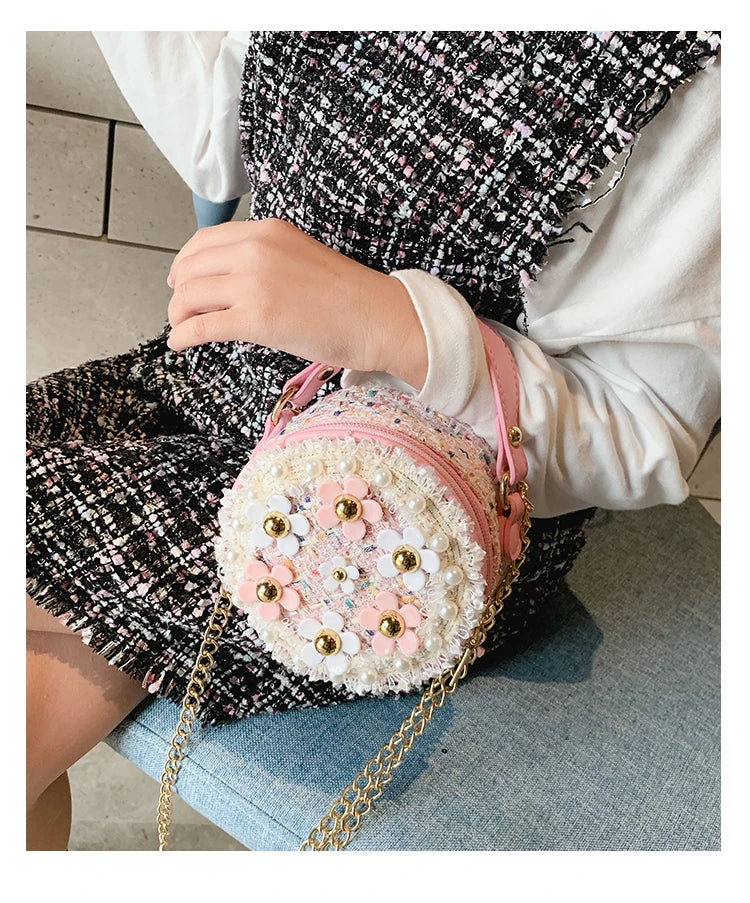Women Bag Lady Little Girls Toddler Princess Lovely Bag Kids Baby Messenger Shoulder Crossbody Flower Bag