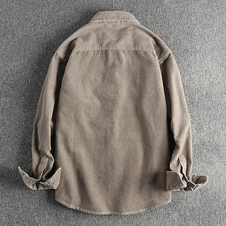 Men Loose Shirt Coat Long Sleeve Single Breasted Casual Shirts Pocket Spliced Turn Down Collar Blouses Cardigan Solid Autumn