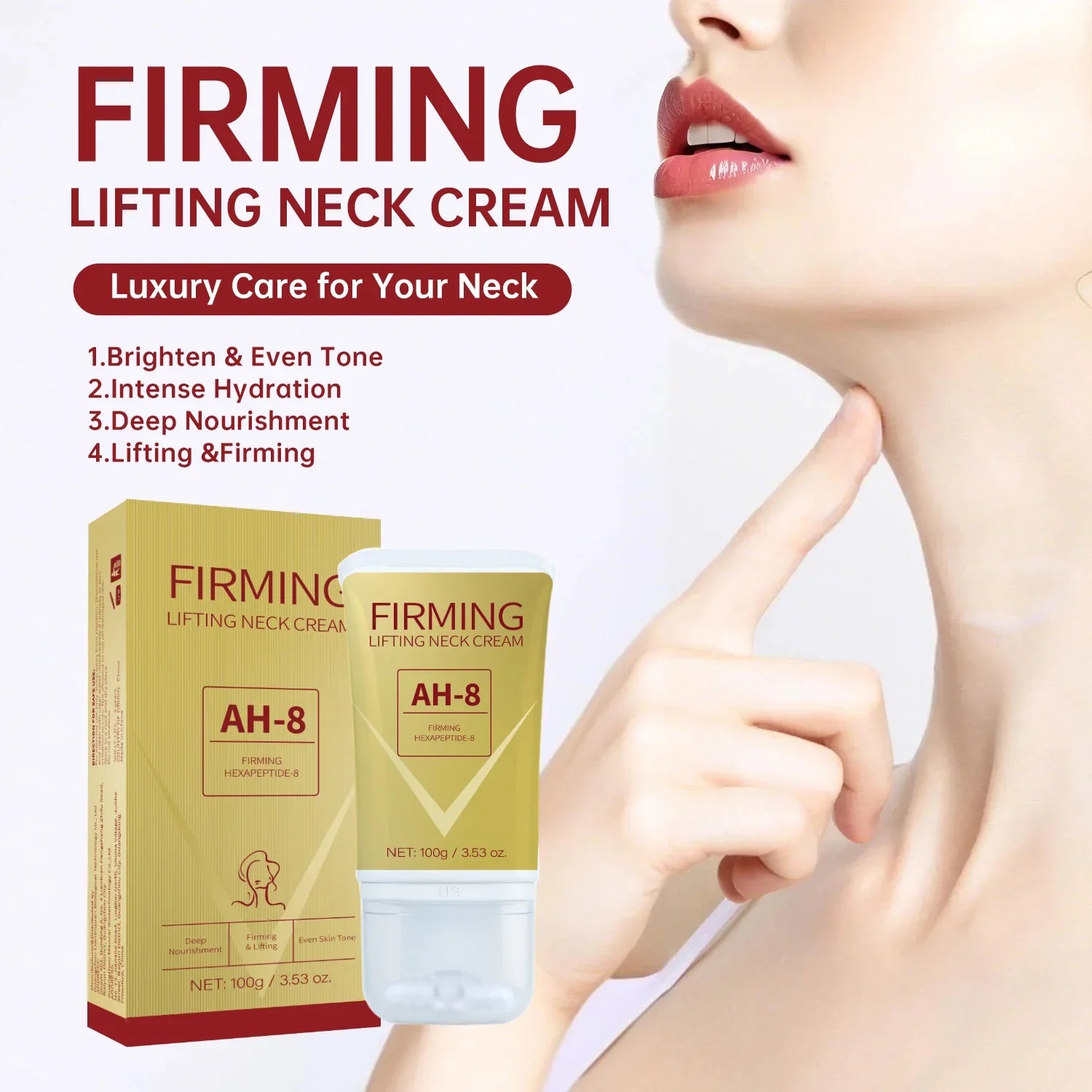 Firming Lifting Neck Cream for Crepey Skin Comfort Roller Neck Cream Deeply Moisturizing Tightening Lotion Skin Care