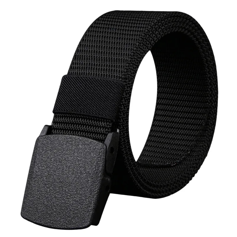 Men Belt Belts Adjustable Belt Men Outdoor Travel Tactical Waist Belt with Plastic Buckle for Pants 120cm