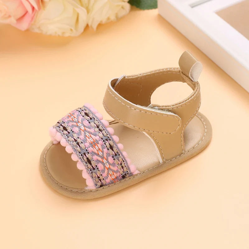 VALEN SINA 0-18M Newborn Baby Girls Summer Shoes Sandals First Walkers Newborn Shoes Casual Soft Sole Sandals Toddler Shoes (Available)