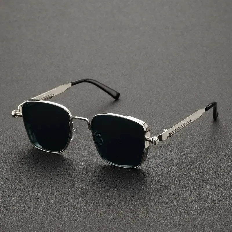 Sun Glasses New Eyeglasses Vintage Steampunk Square Metal Sunglasses Fashionable Versatile Unisex Eyewear Unique Statement Style