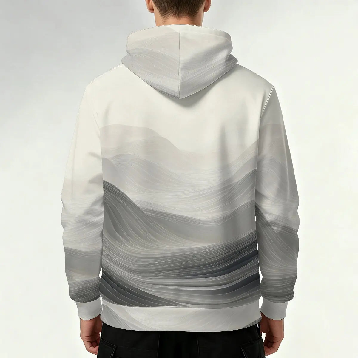 Men's Distinctive Hoodie for Autumn & Winter, Adorned with Gradient Print, Sleek and Magnificent,Ideal for Business-Casual Looks