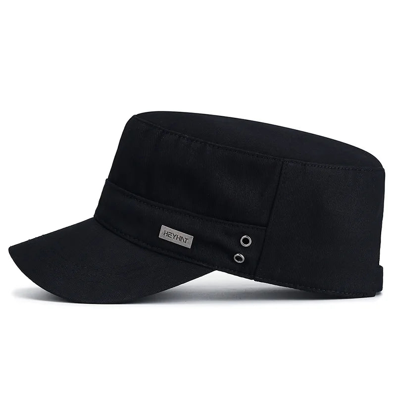 Breathable Cotton Flat Top Baseball Cap for Men Outdoor Casual Women Adjustable Sun Hat (Available)