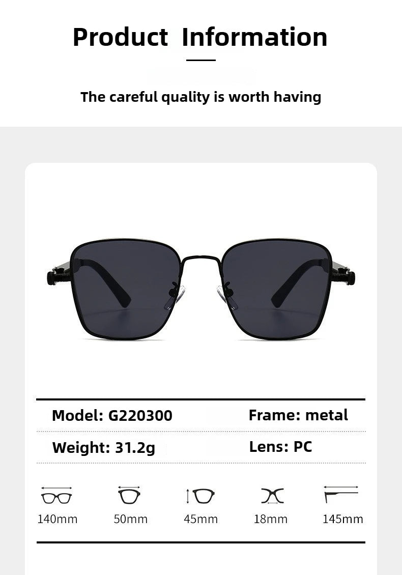 Sun Glasses New Eyeglasses Vintage Steampunk Square Metal Sunglasses Fashionable Versatile Unisex Eyewear Unique Statement Style