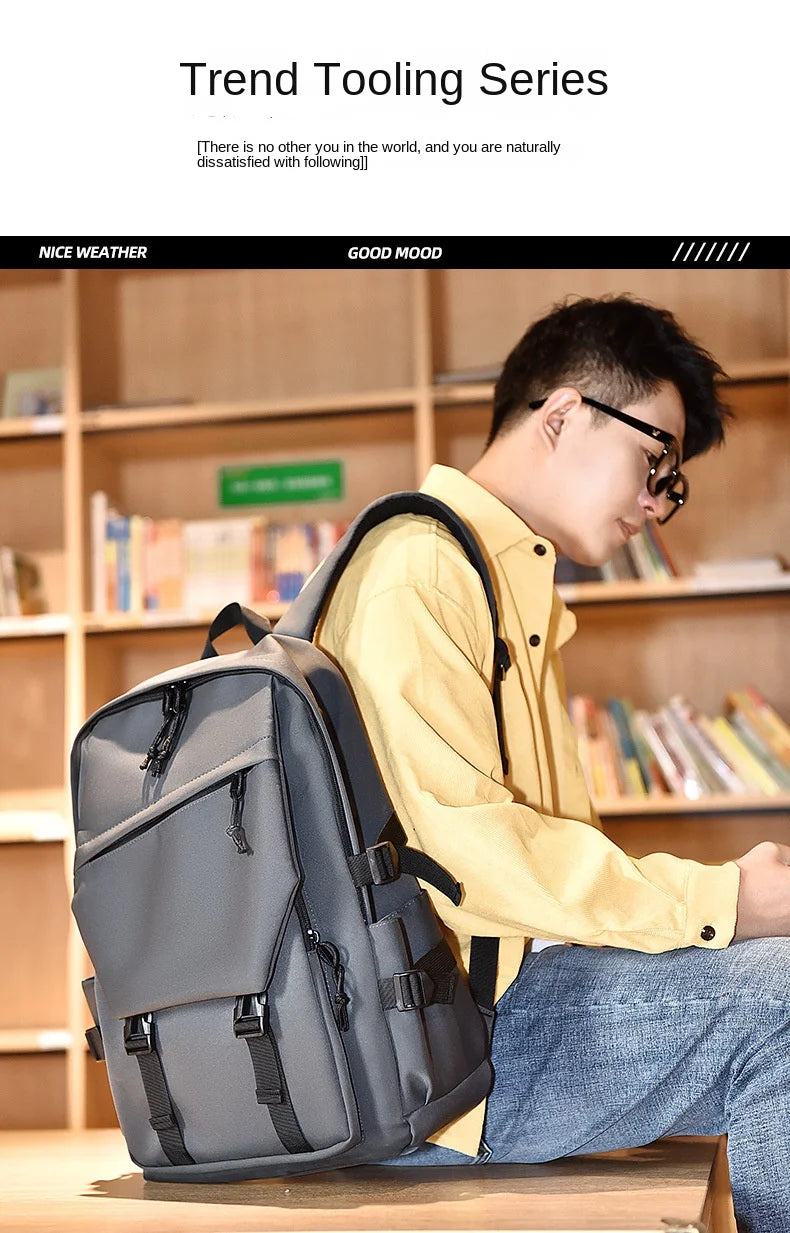 Fashionable Travel Backpack, Couple's Bag, College Student Design Trendy Backpack, Breathable Shoulder Strap, With Side Pockets