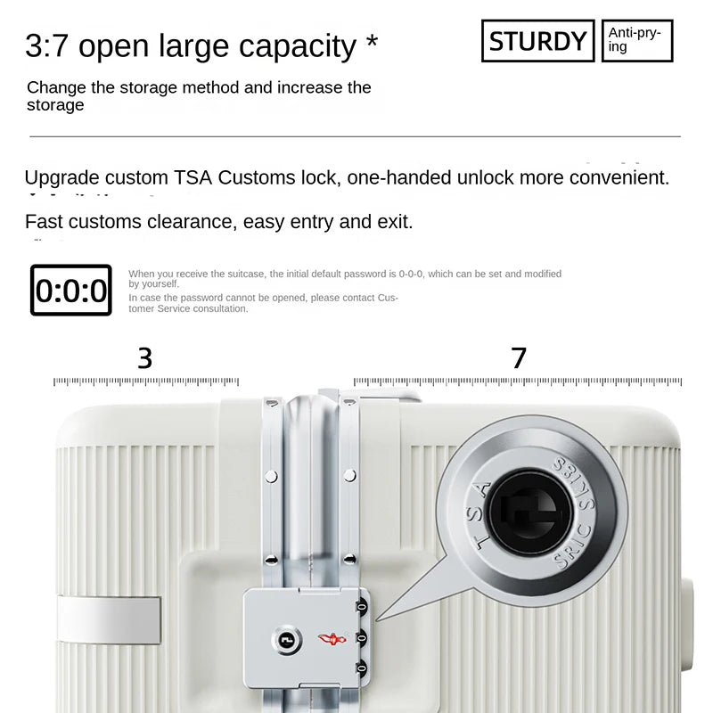 2026 New Luggage Aluminum Frame  ABS+PC 26/28 inch Large Size Travel Suitcases 20inch Cabin Bag Password Trolley Case