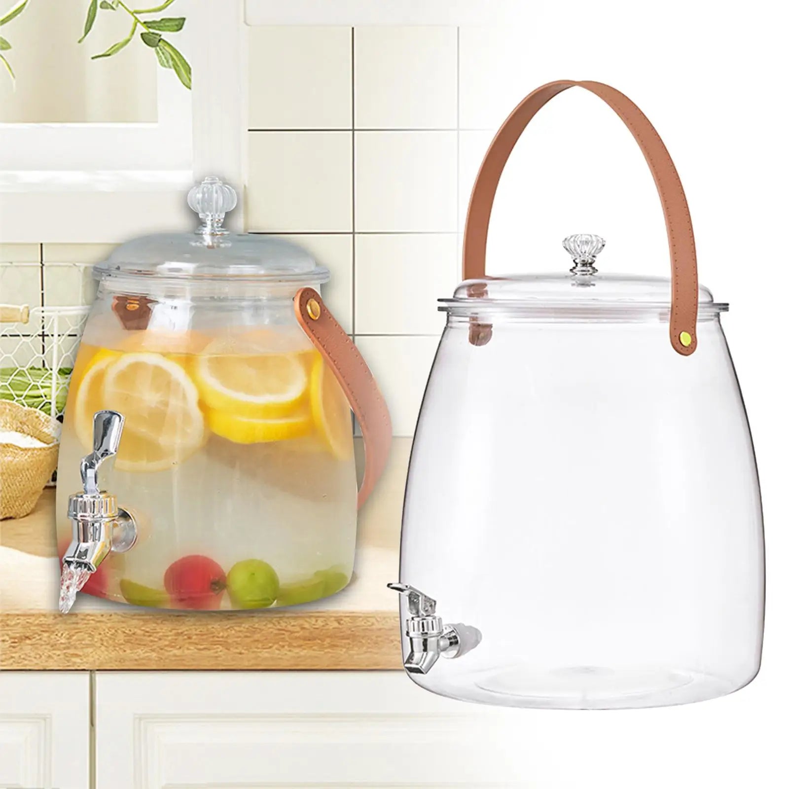 Dispenser for Fridge Clear Beverage Liquid Drink Container for Camping