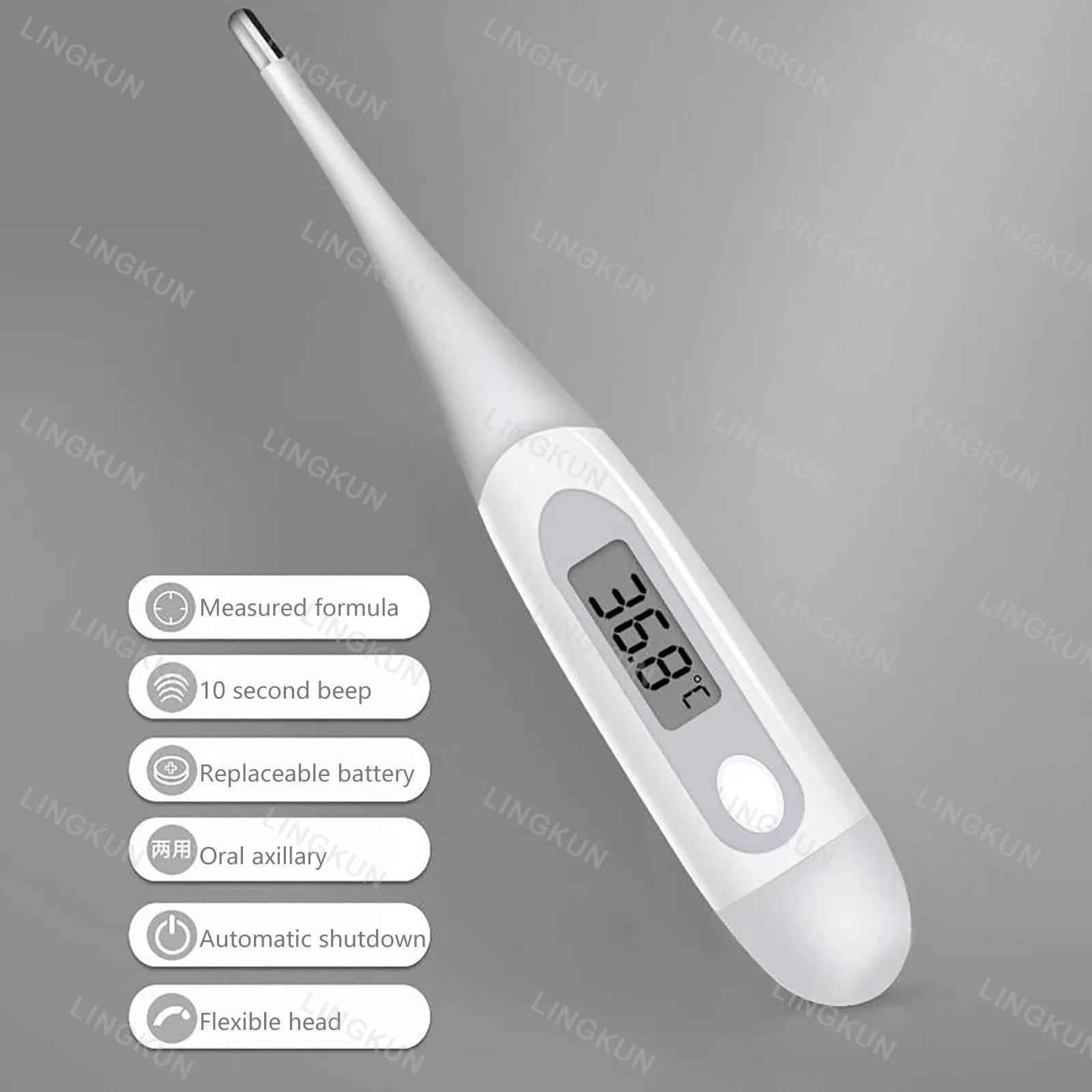 Household Adults Children Thermometers for Fever Thermometer Electronic Soft Head Digital Oral Armpit Temperature Measurement