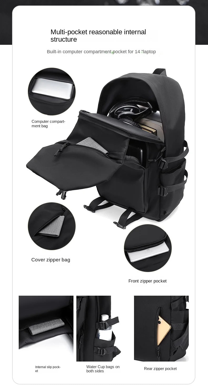 Fashionable Travel Backpack, Couple's Bag, College Student Design Trendy Backpack, Breathable Shoulder Strap, With Side Pockets