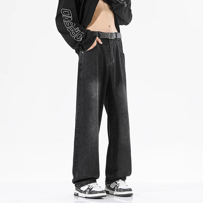 Men's Jeans Summer Thin Style Trendy Fashion 2025 New Boys Casual Versatile Loose Straight Wide-Leg Pants Men's