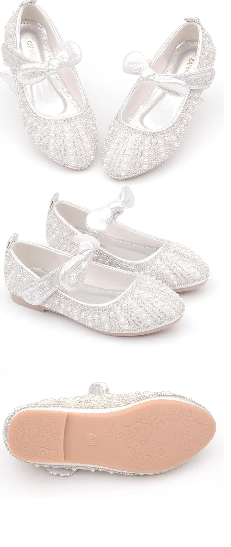 Girls Shoes Striped Bowtie Princess Shoes Kids Leather Shoes Big Girls Flats Children Single Shoes Fasion Soft Sole Toddlers
