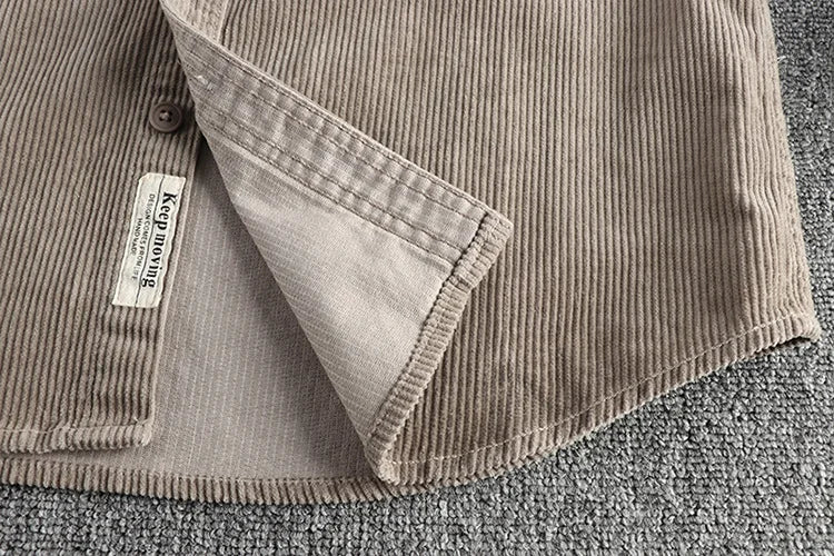 Men Loose Shirt Coat Long Sleeve Single Breasted Casual Shirts Pocket Spliced Turn Down Collar Blouses Cardigan Solid Autumn