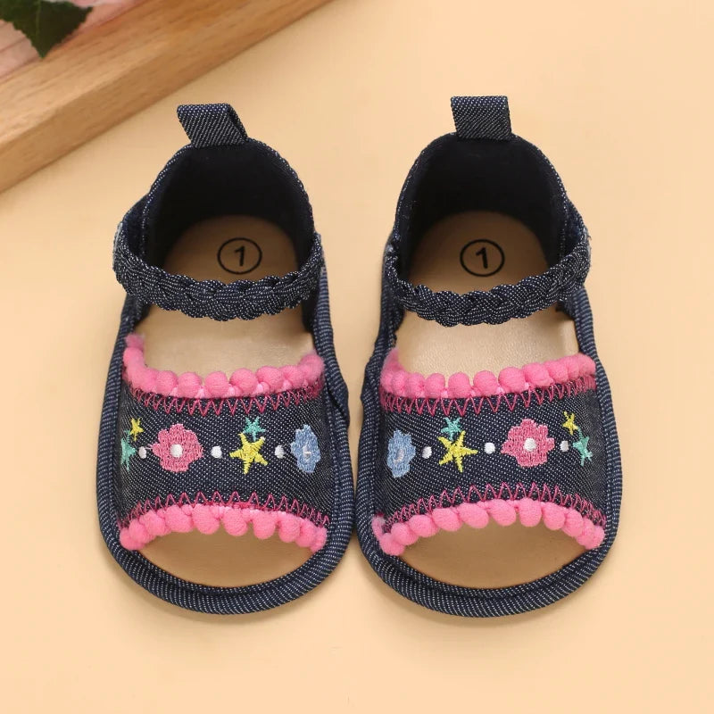 VALEN SINA 0-18M Newborn Baby Girls Summer Shoes Sandals First Walkers Newborn Shoes Casual Soft Sole Sandals Toddler Shoes (Available)