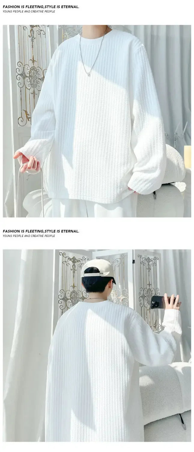 Long-sleeved T-shirt Men's Autumn Trendy Inner Wear Loose Casual Handsome Base Shirt Top