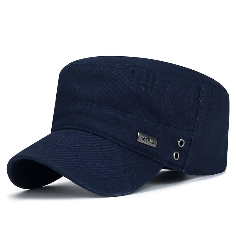 Breathable Cotton Flat Top Baseball Cap for Men Outdoor Casual Women Adjustable Sun Hat (Available)