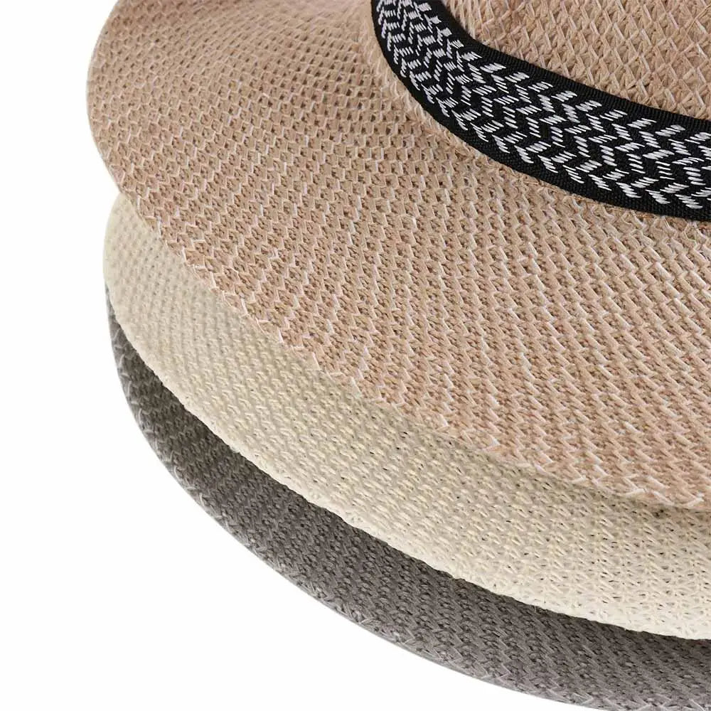 Fisherman Hat Cool Beach Dad Bowler Hat Bohemia Style Male Solid Color Panama Hat Old Man Sun Hat Middle-aged Men Straw Hat