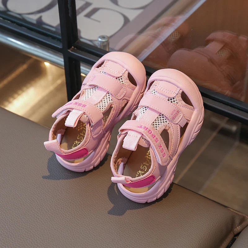 New Children's Sandals Soft Bottom Head Protection Boys and Girls Baby Walking Shoes Korean Style