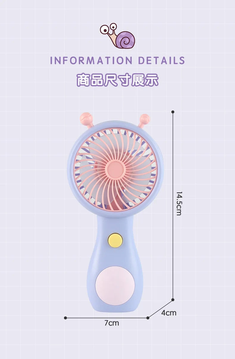 Portable Handheld Fans USB Charging Cartoon Desktop Mini Fan Fisherman Student Summer Outdoor Climbing Fishing Tools Fans