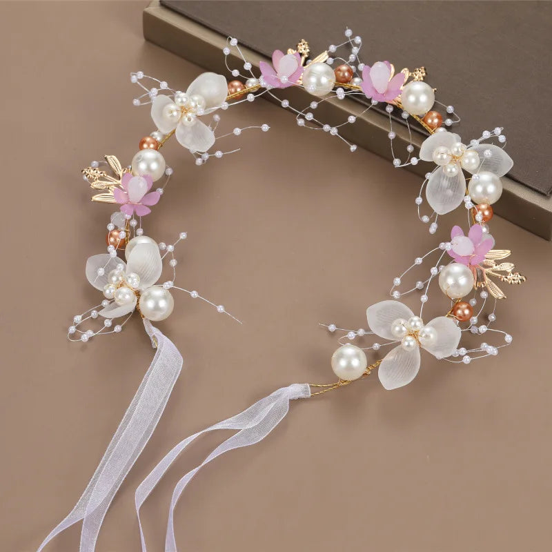 Sweet crowns for bouquets Headband For Kid  Forest Style Hairbands Girl butterfly flower crown Hair Band Flower headpiece