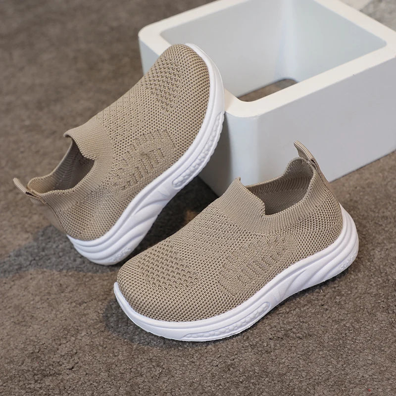 Lightweight Boys Girls Casual Shoes Breathable Slip on Kids Casual Sneakers Anti-slip Toddler Flats Outdoor Walking Shoes