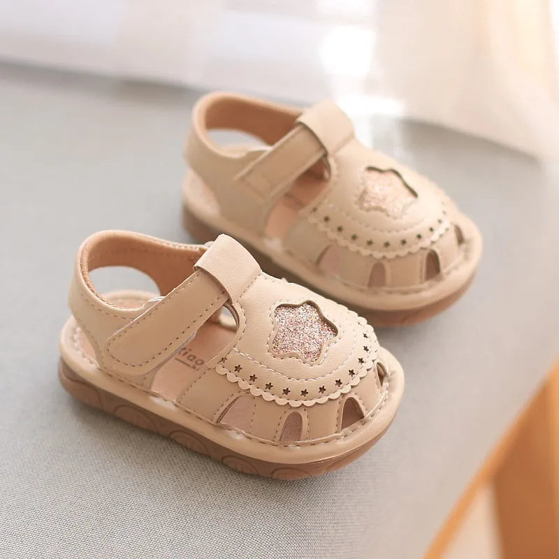 Baby Boys Girls Sandals Summer Baby Wedding Dress Flat Shoes Newborn Crib Shoes First Walkers Prewalkers Shoes